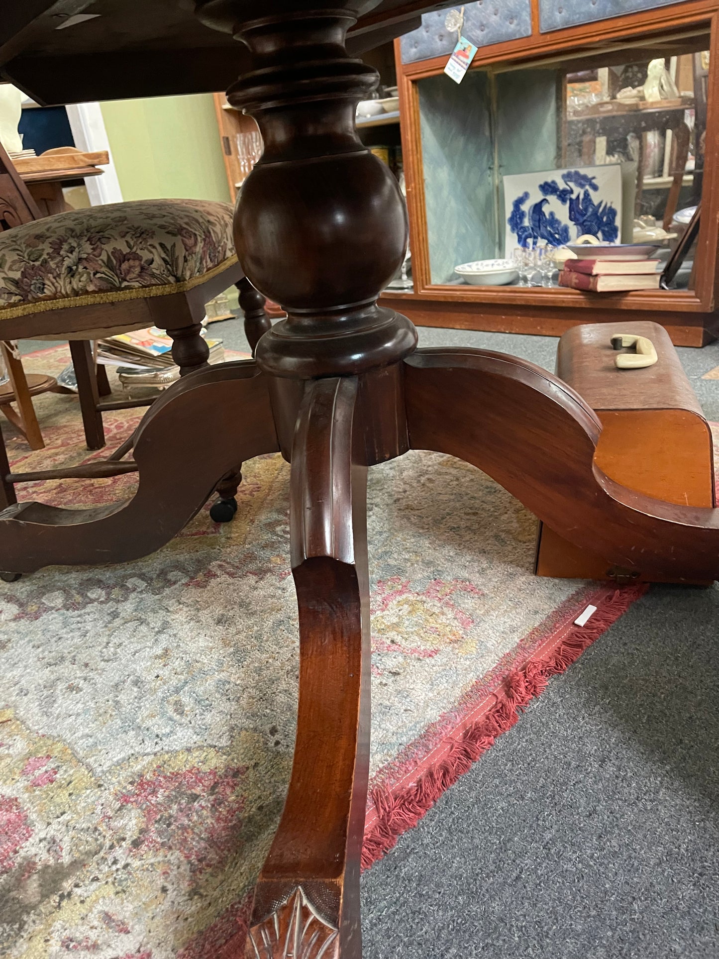 Antique oval mahogany timber table