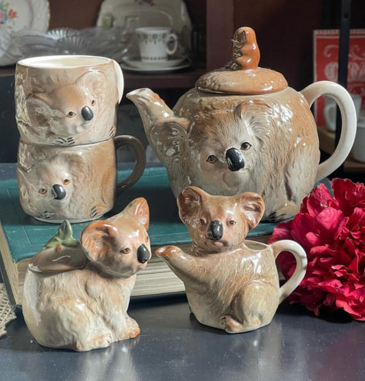 Vintage c.1960s Koala Teaset for two by Gempo Japan