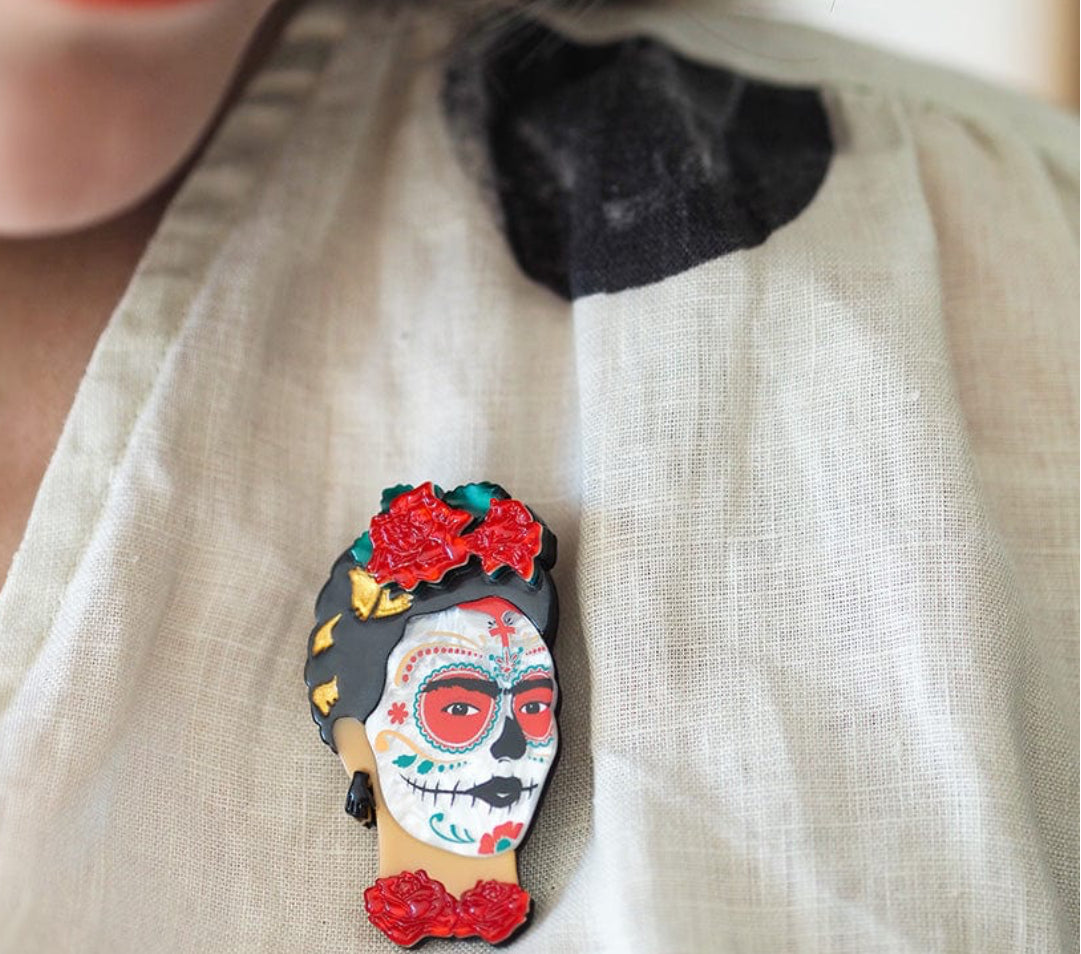 Frida Calavera Brooch (2024) by Erstwilder and Frida Kahlo Corporation