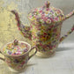 James Kent “Du Barry” Chintz Teapot & Sugar Bowl Set (England)