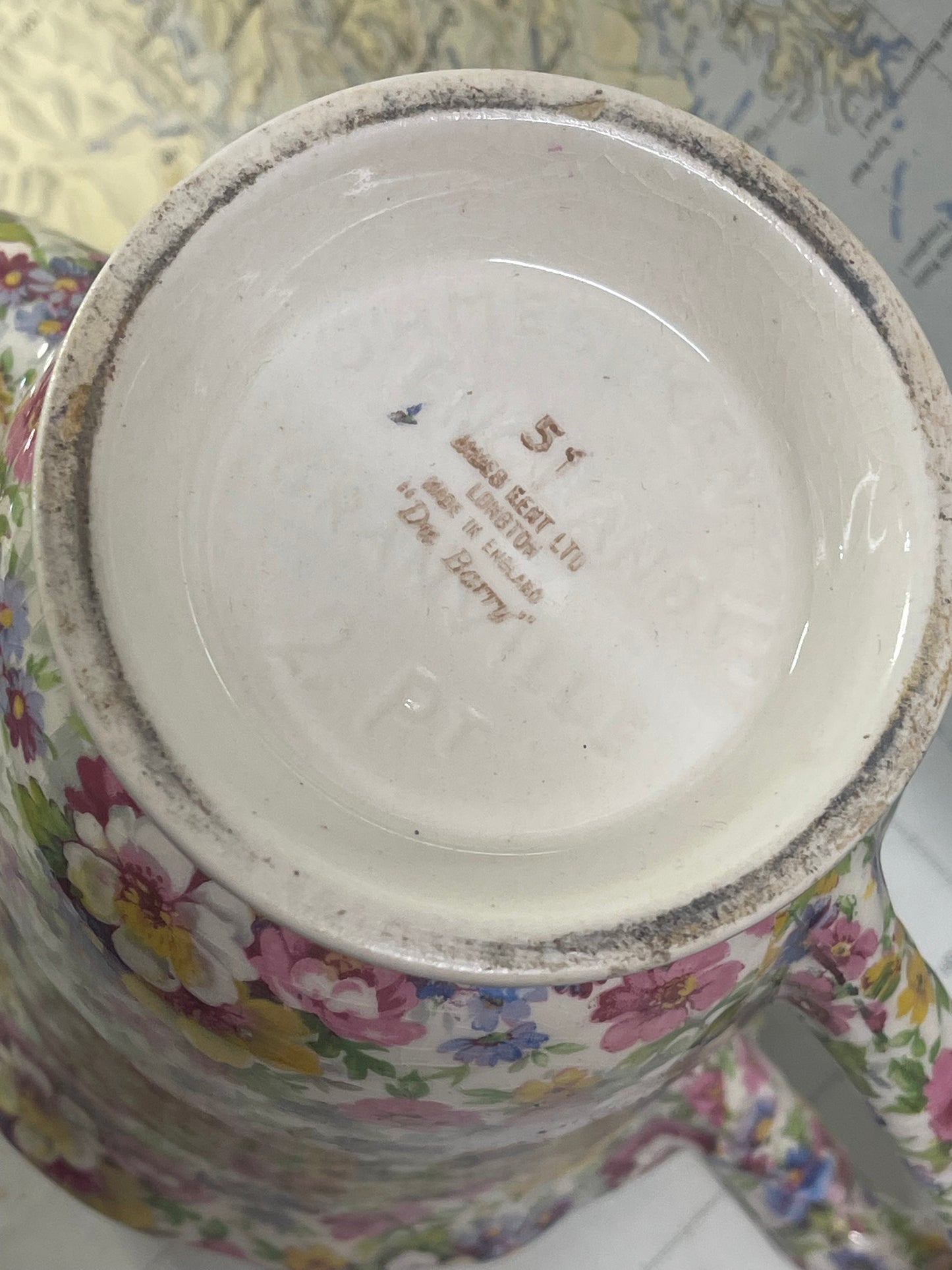 James Kent “Du Barry” Chintz Teapot & Sugar Bowl Set (England)