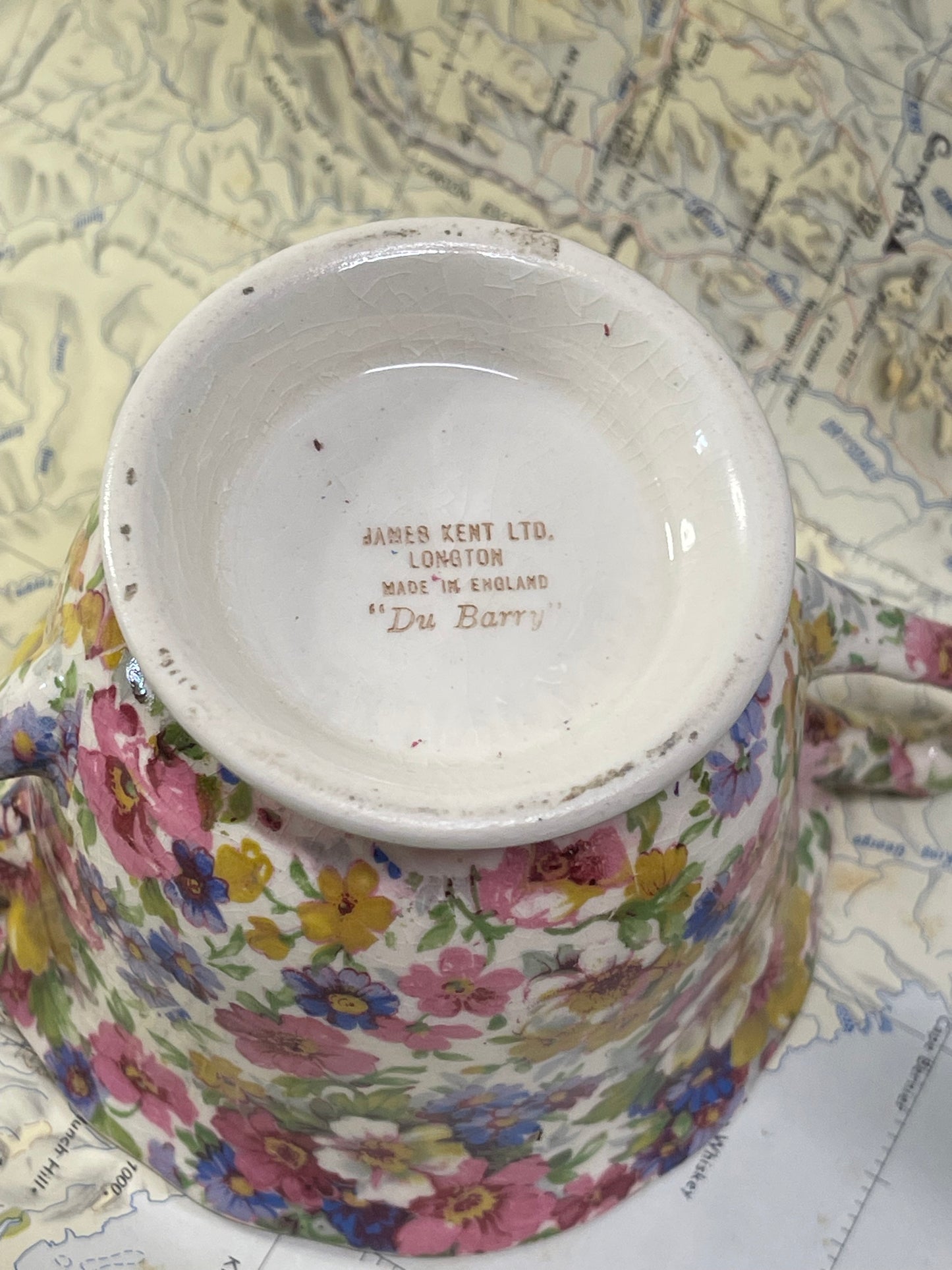 James Kent “Du Barry” Chintz Teapot & Sugar Bowl Set (England)