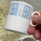 Blue Pattern Espresso Cups & Saucers — Set of 4 (1980s)