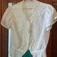 Edwardian–Early 1920s White Lawn Blouse with Lace and Embroidered Sprigs