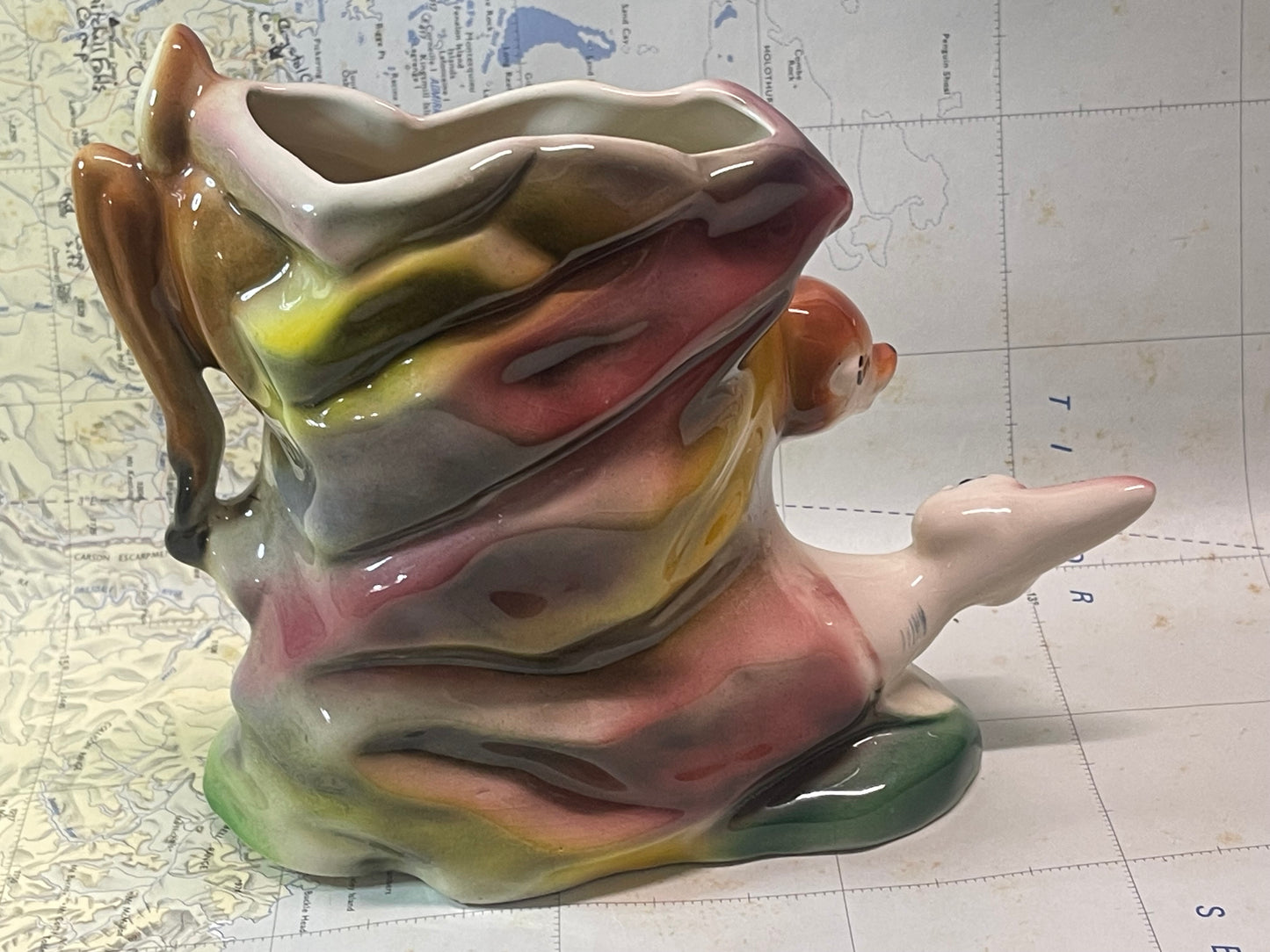 Vintage Kalmar Deer Planter — Storybook Woodland Scene (c.1950s–60s)