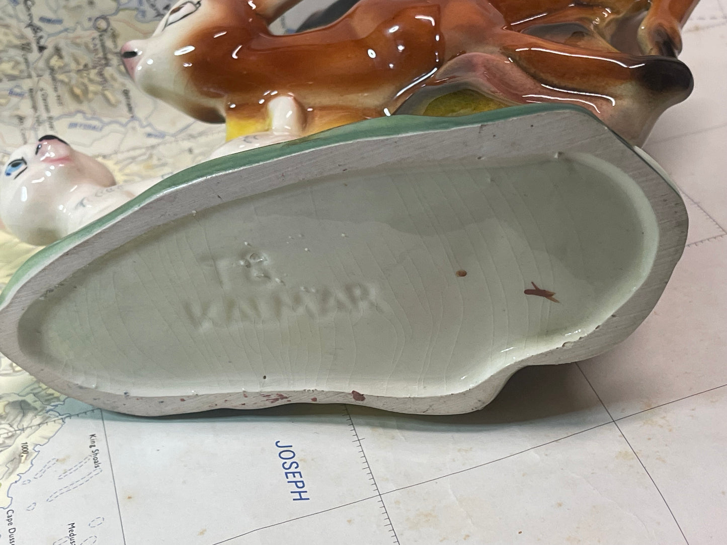 Vintage Kalmar Deer Planter — Storybook Woodland Scene (c.1950s–60s)