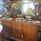 Antique 1920s Oval Silky Oak timber sideboard with mirror