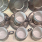 Vintage Rosenthal Demitasse Set with Pewter Holders — Set of Six (c.1950s–70s)