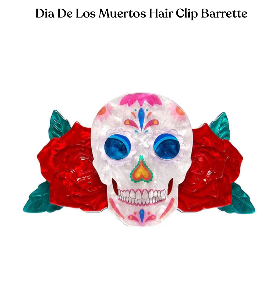 Dia De Los Muertos Hair Clip Barrette (2024) by Erstwilder and Frida Kahlo Corporation