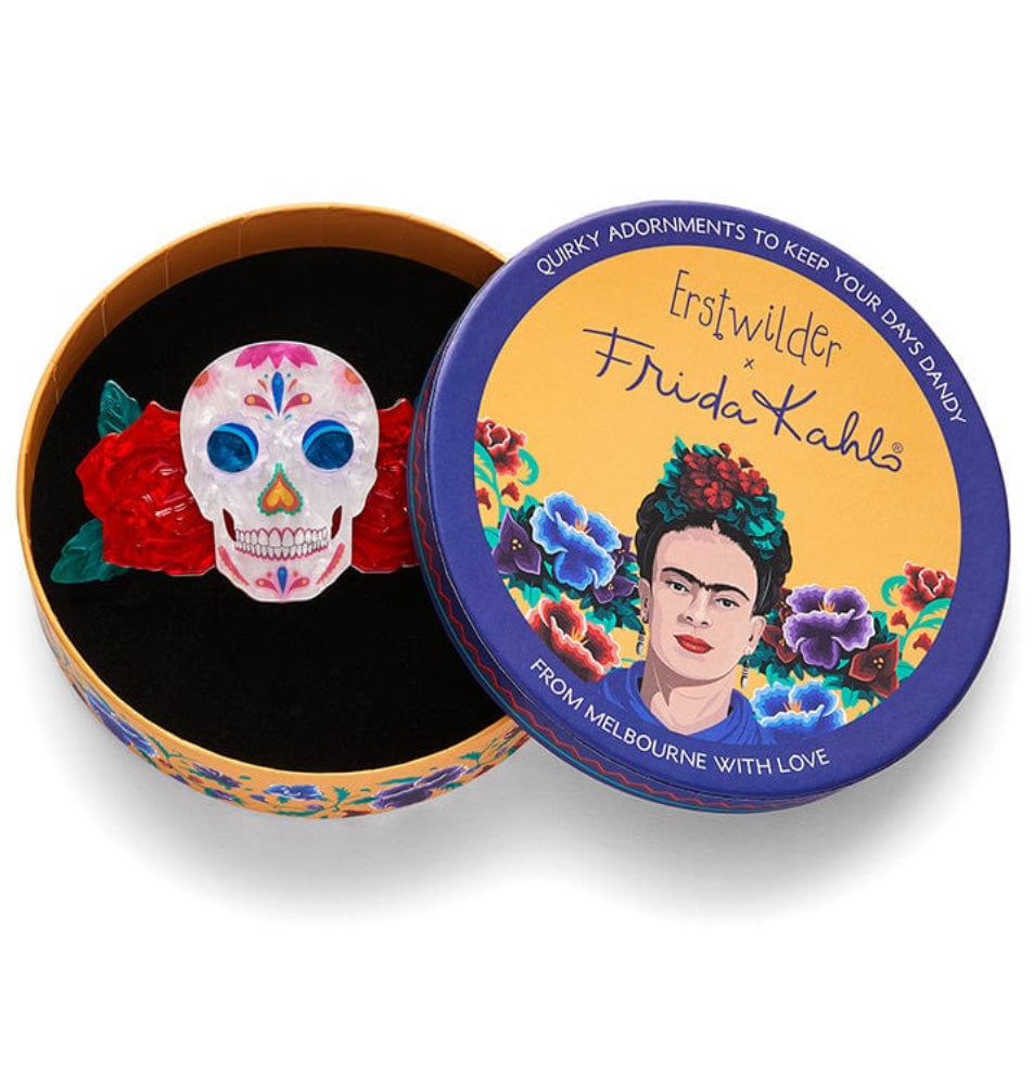 Dia De Los Muertos Hair Clip Barrette (2024) by Erstwilder and Frida Kahlo Corporation