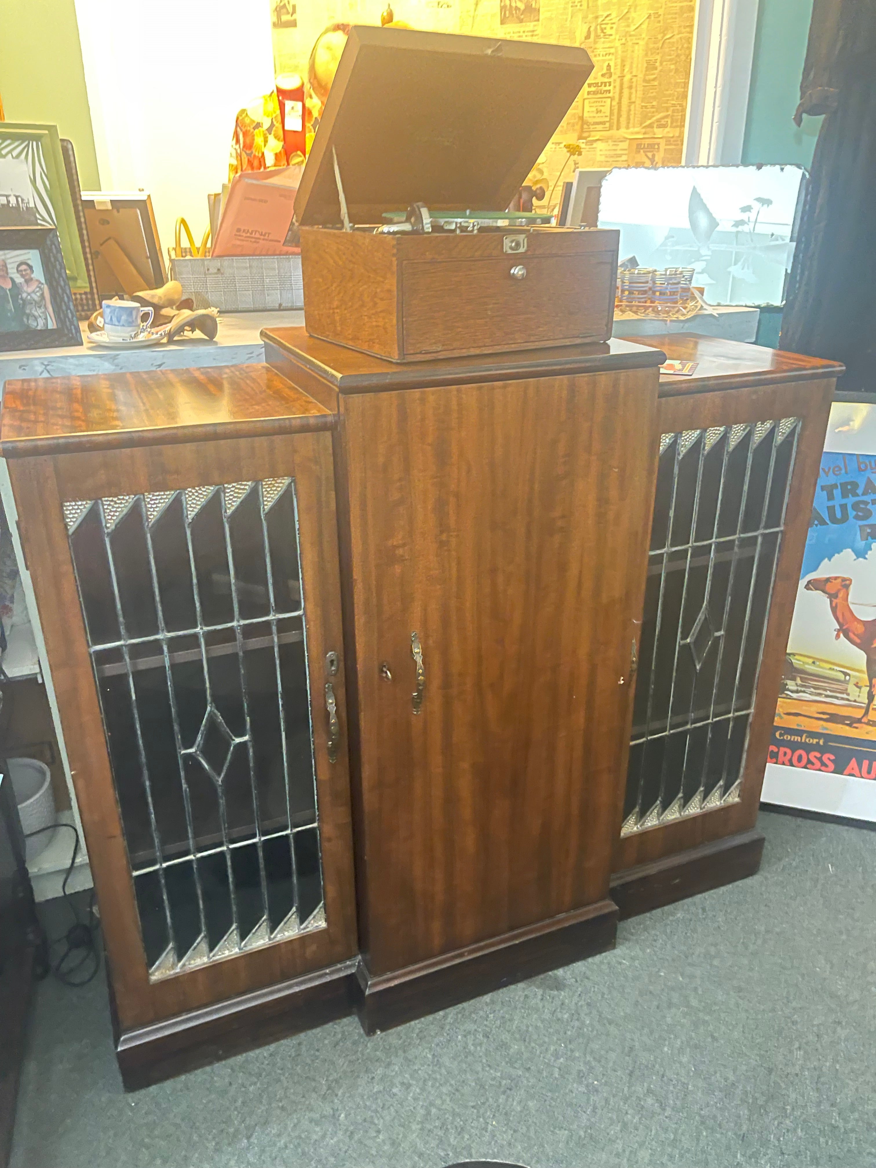 Art deco record deals cabinet