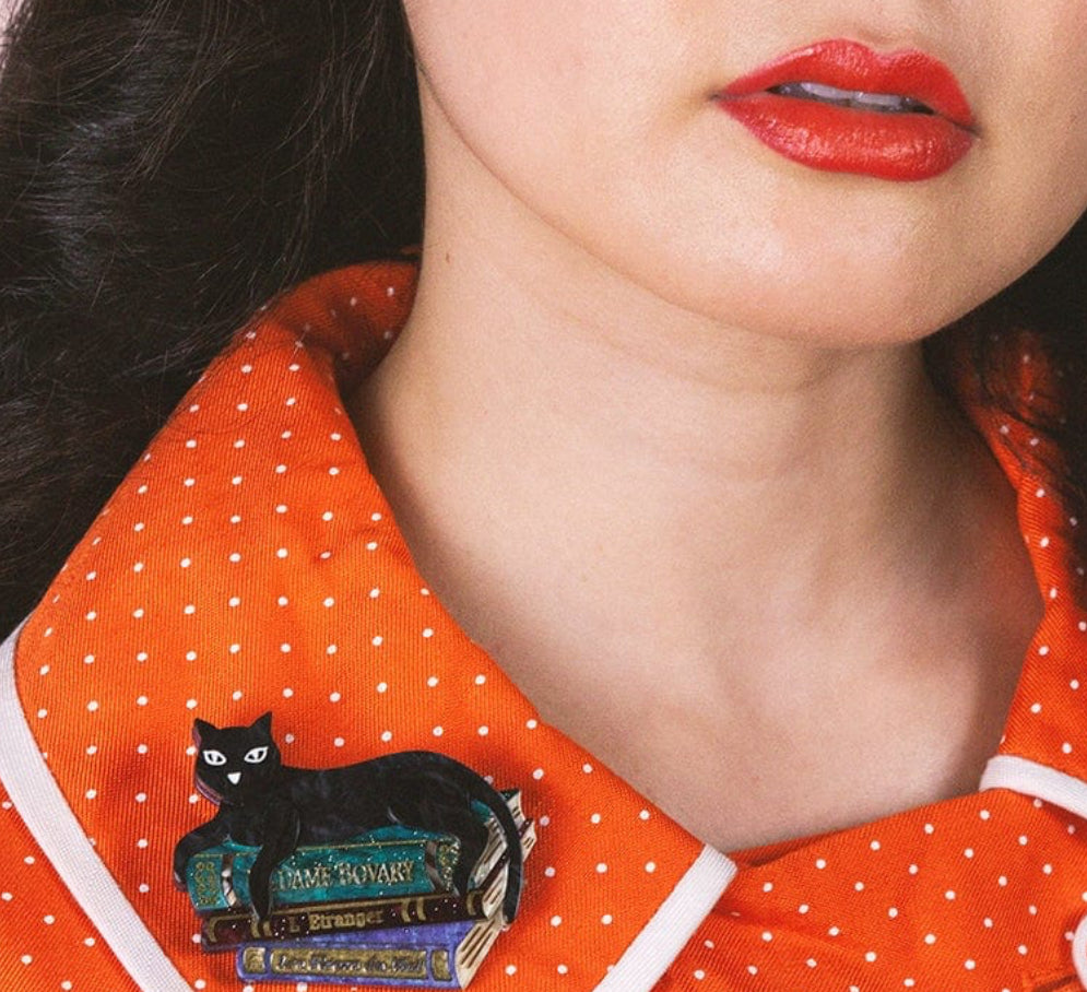 Cultured Cat Brooch by Erstwilder