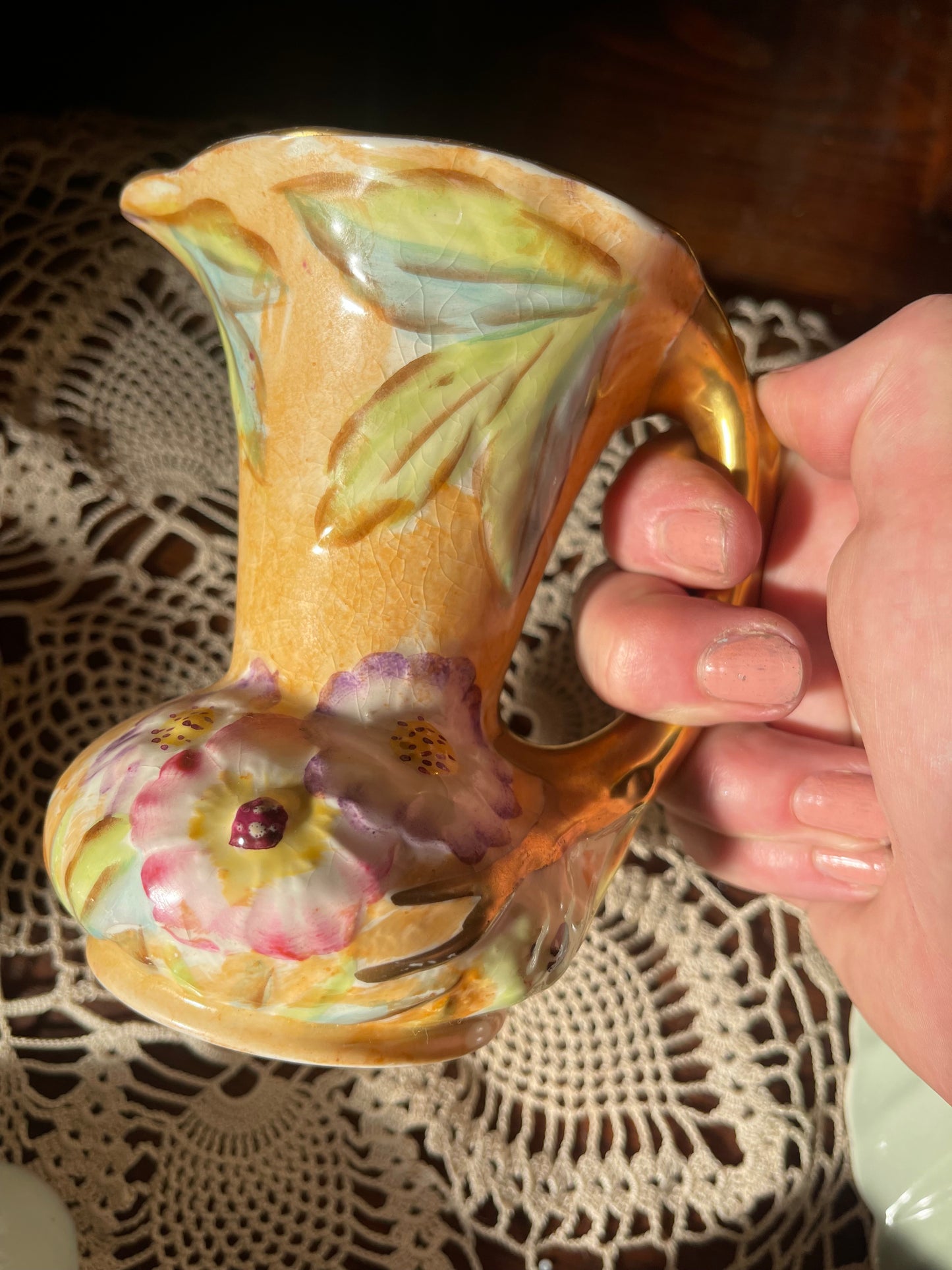 1930s Small James Kent 'Glenys' Jug with Poppy Pattern