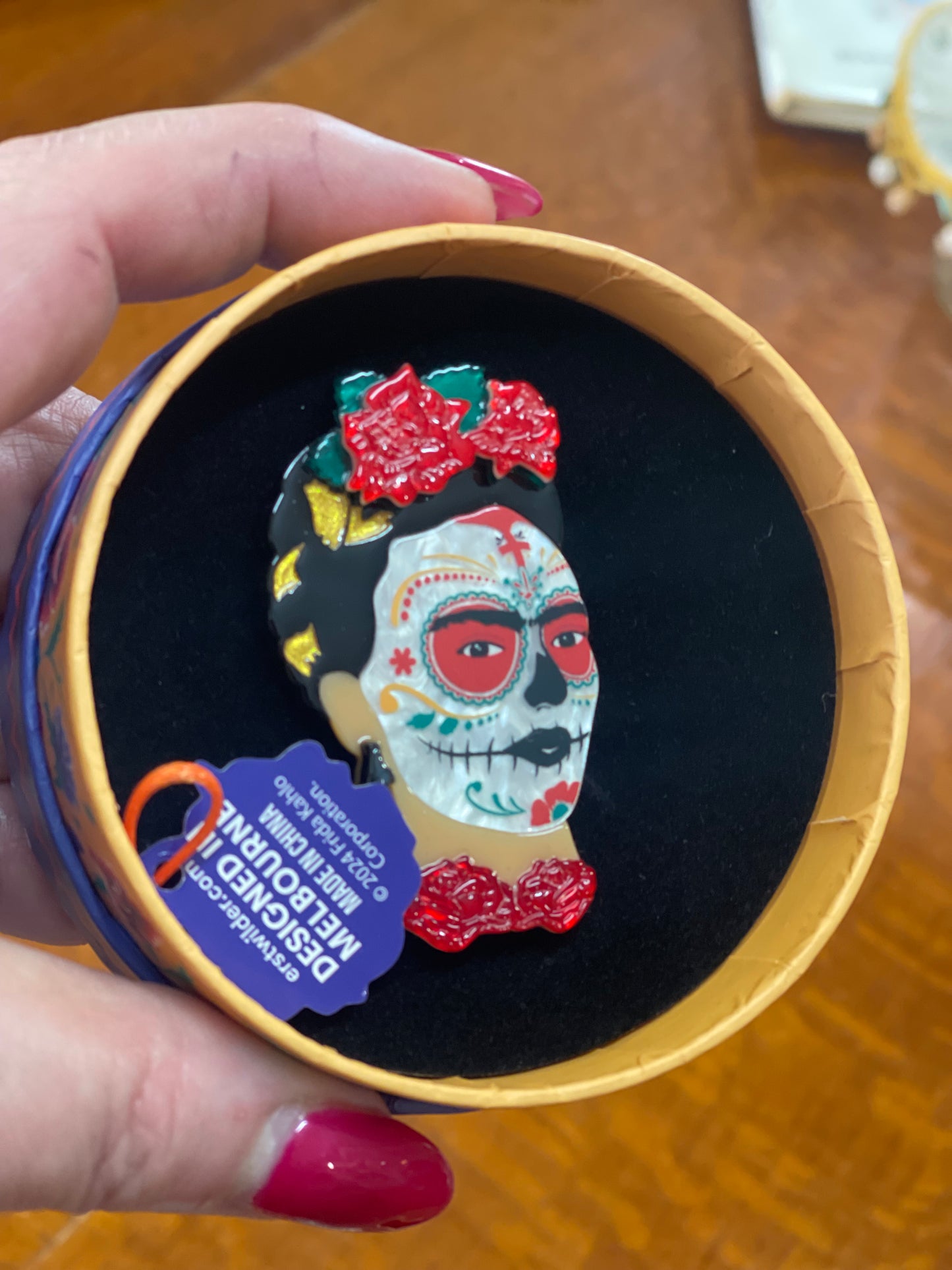 Frida Calavera Brooch (2024) by Erstwilder and Frida Kahlo Corporation