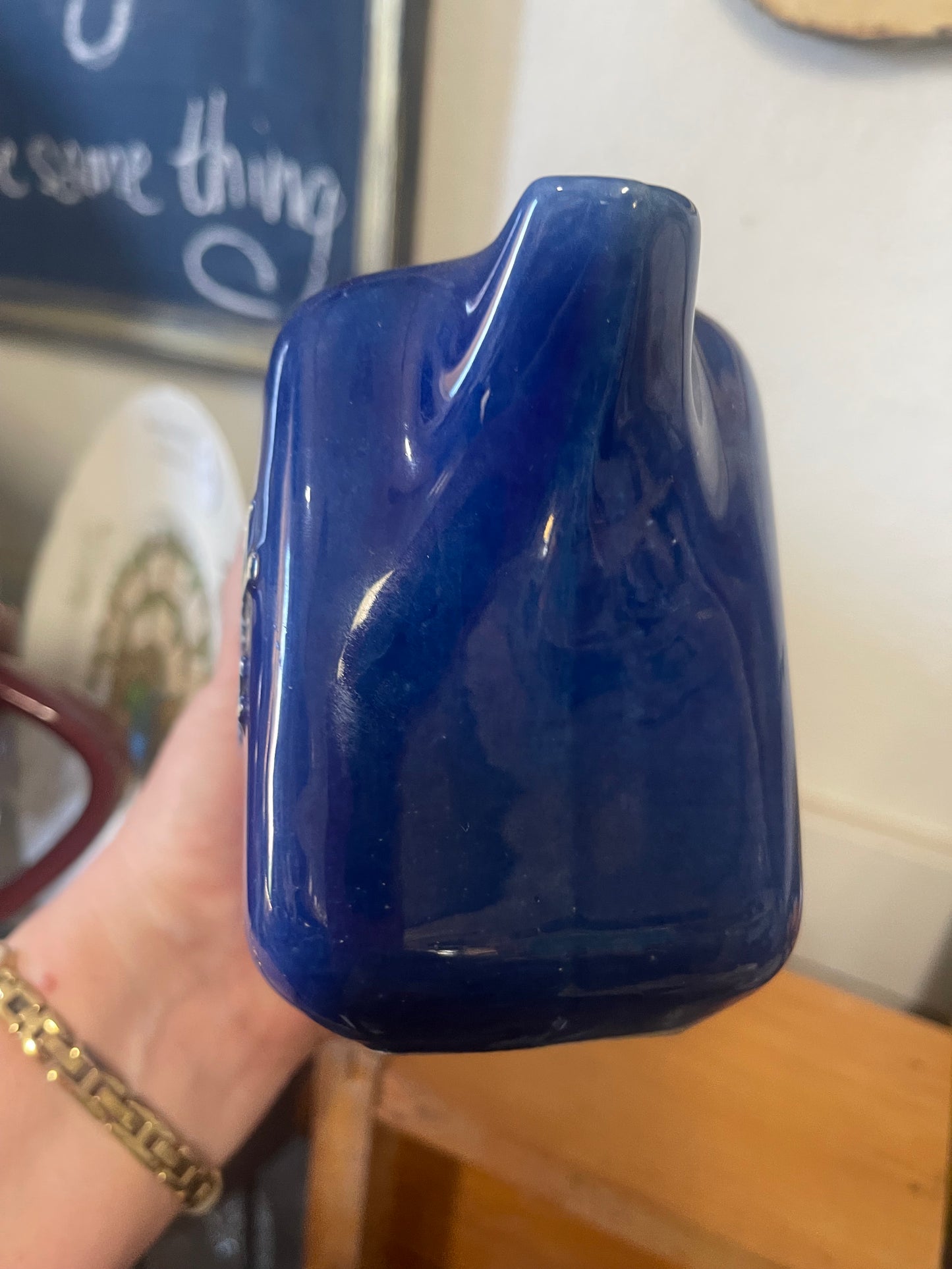 1950's Martell Cognac Blue Serving Jug Pitcher
