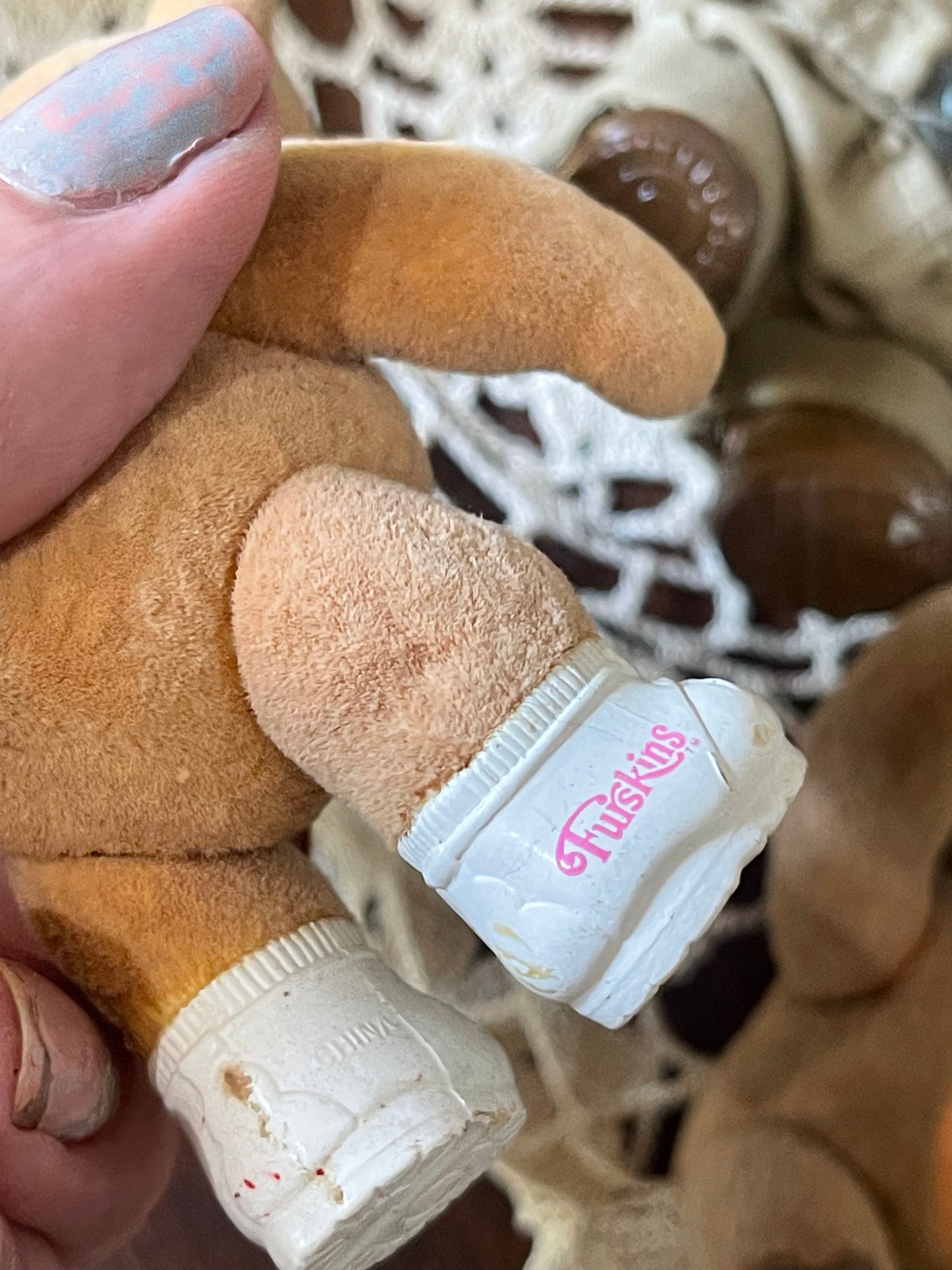 1980s Furskins Mini Bears – Set of Three (Original Flocked Figures)