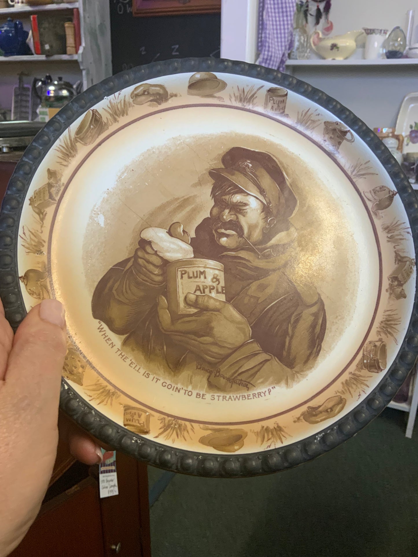 Grimwades Bairnsfather Ware China Plate ‘jam’ WWI Souvenir