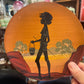 Vintage Australian Aboriginal Art painted small timber plate by Bill Onus Wirrin, Pemunga NT