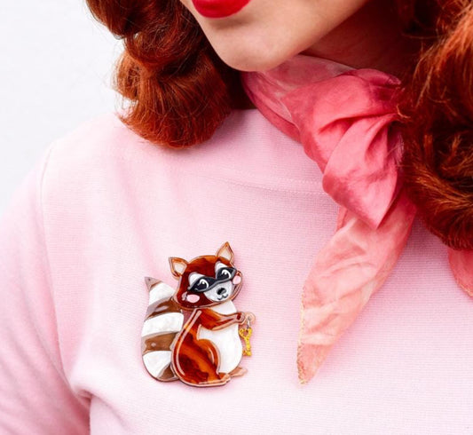 Love Bandit Racoon Brooch by Erstwilder and Carmen Hui (2020)