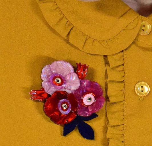 Call Me the Wild Rose Brooch (2021) by Erstwilder & Jocelyn Proust