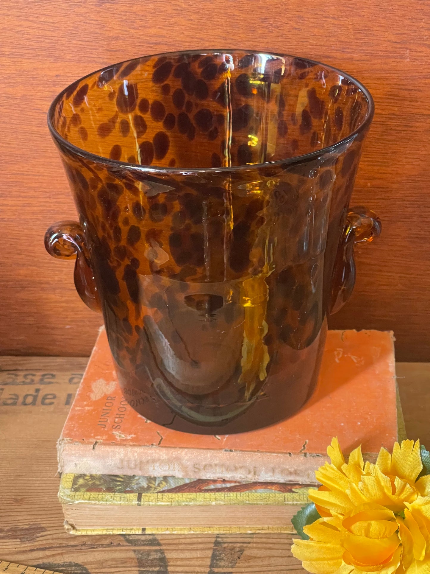 1960s Empoli Tortoiseshell Glass Champagne Wine Cooler Ice Bucket