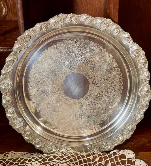 Saracen Old Sheffield–Style Chased Silverplate Tray — $58