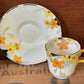 Art Deco Footed Cup & Saucer Set Sunburst by CROWN DUCAL