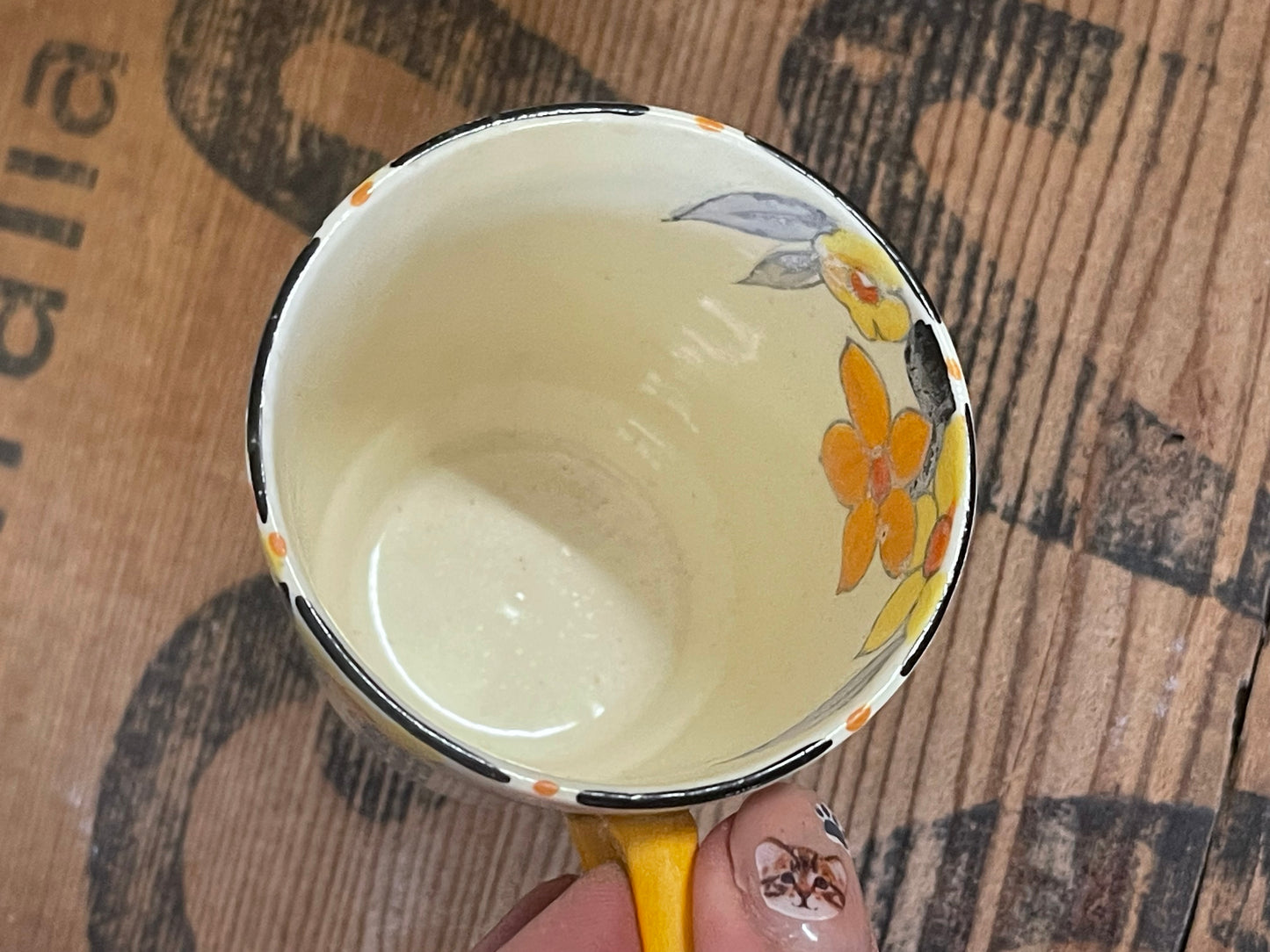 Art Deco Footed Cup & Saucer Set Sunburst by CROWN DUCAL