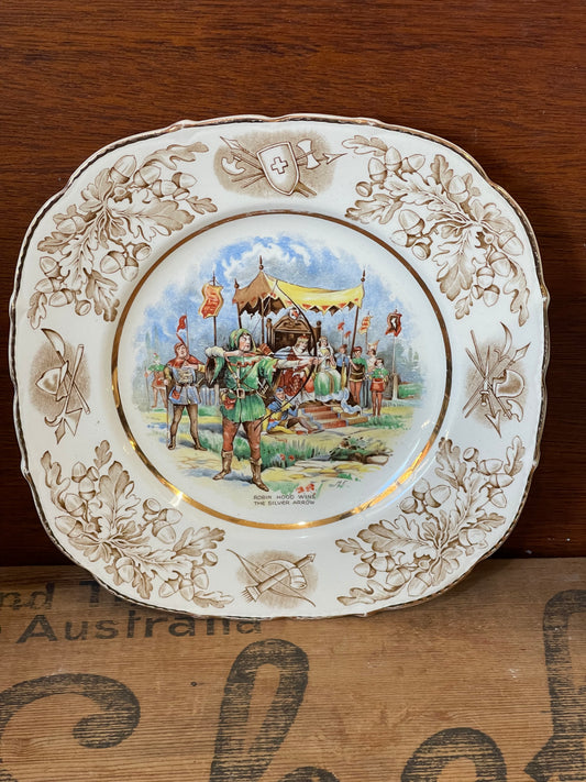 Vintage John Maddock & Sons Ltd Plate Robin Hood Wins the Silver Arrow