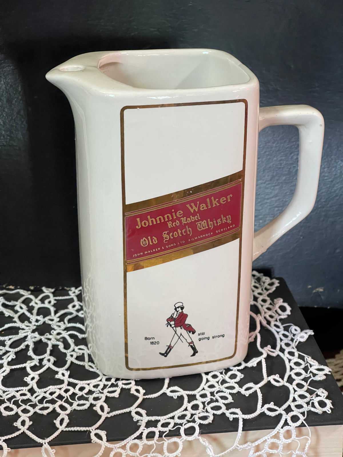Vintage Johnnie Walker Red Label Ceramic Whisky Water Jug – Made in Italy