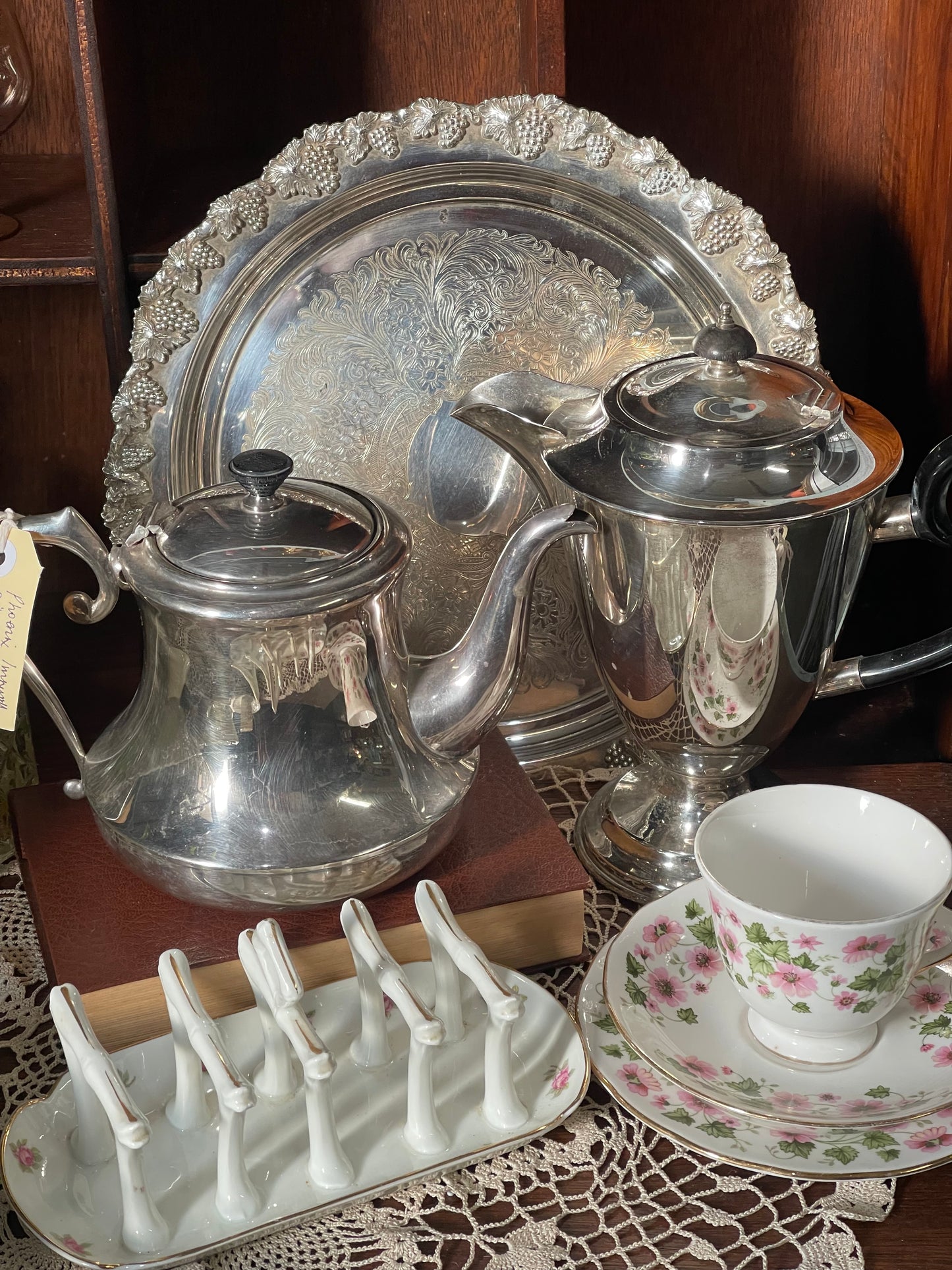 Saracen Old Sheffield–Style Chased Silverplate Tray — $58