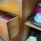 Antique 1920s Oval Silky Oak timber sideboard with mirror