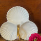 Antique JZ & Co Porcelain c1910 3 Scallop Dish Server with gold handle