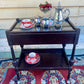 Vintage silky oak tea or drinks trolley with drawer