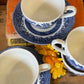 Set of four Vintage Churchill Willow Teacups and saucers