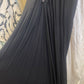 Vintage Black Evening Dress – Lace Shoulder Detail & Draped Bodice (Petite Size)