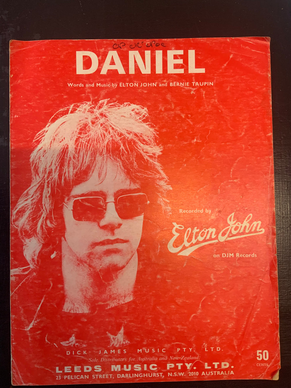Elton John Daniel 1972 Oz Sheet Music Kitten Vintage