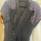 Vintage Black Evening Dress – Lace Shoulder Detail & Draped Bodice (Petite Size)
