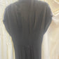 Vintage Black Evening Dress – Lace Shoulder Detail & Draped Bodice (Petite Size)