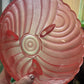 Vintage 1940s Coral Red Depression glass Harlequin Salad Bowl by Crown Crystal