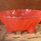 Vintage 1940s Coral Red Depression glass Harlequin Salad Bowl by Crown Crystal