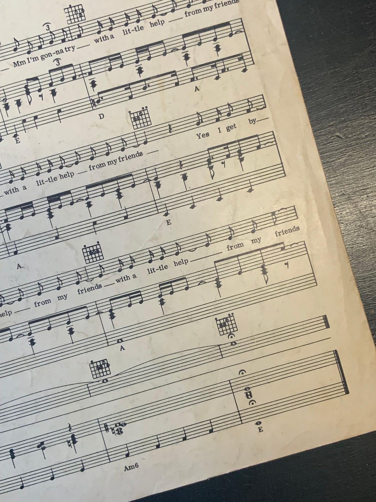 With a little help from my friends  Sheet Music/ words and music by John Lennon and Paul McCartney recorded by the Beatles 1967