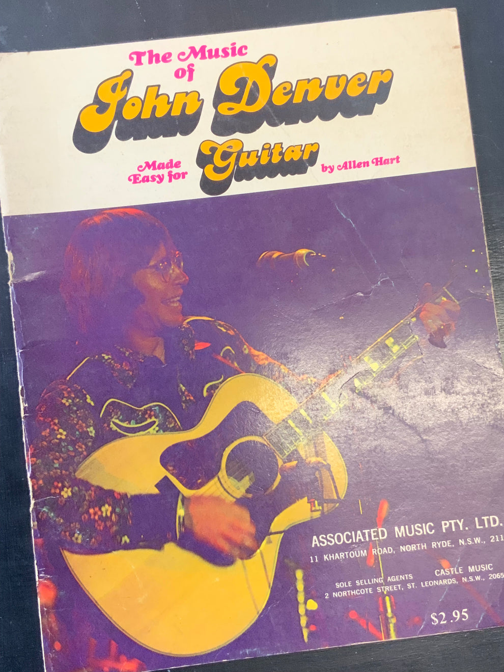 The Music of John Denver made easy for guitar 1974 Kitten Vintage