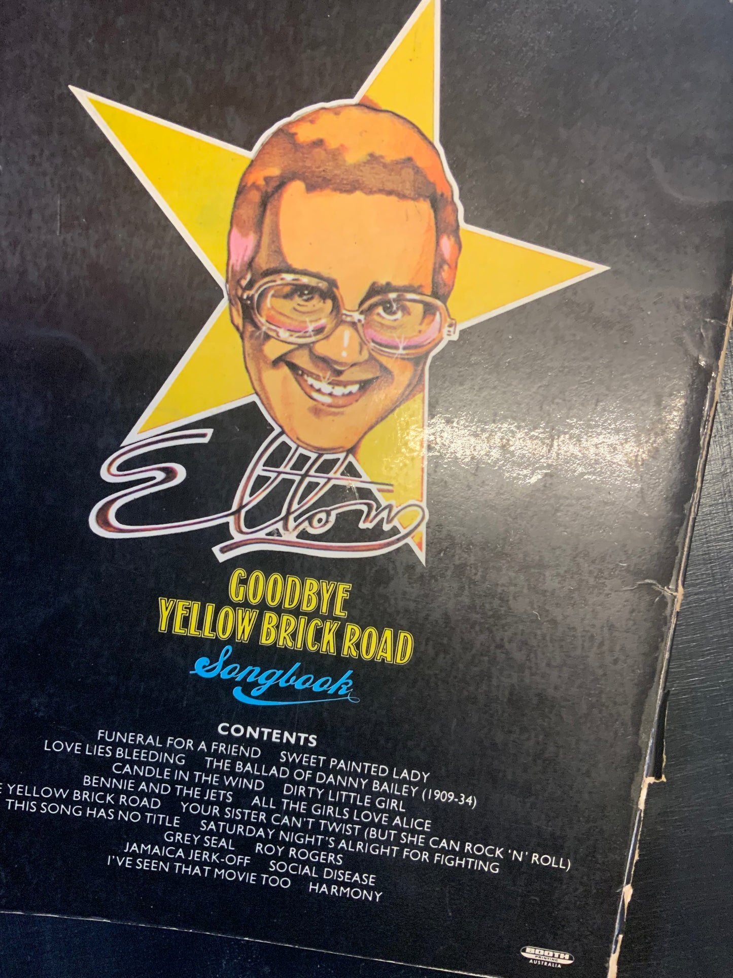 Elton John - Goodbye Yellow Brick Road Rare 1973 Oz Sheet Music Songbook