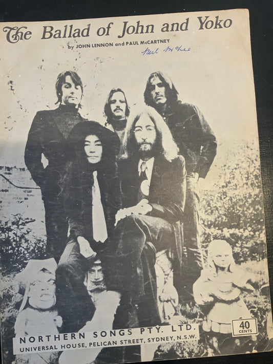 The Ballard of John and Yoko sheet music/ words and music by John Lennon and Paul McCartney 1969