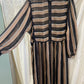 Vintage Sheer Stripe Shirtwaist Dress – Black & Mocha (Size 18 / Modern 16)
