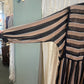 Vintage Sheer Stripe Shirtwaist Dress – Black & Mocha (Size 18 / Modern 16)