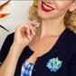 “Heartfelt Hydrangea” Rare Blue Brooch  by Erstwilder and Carmen Hui (2018)