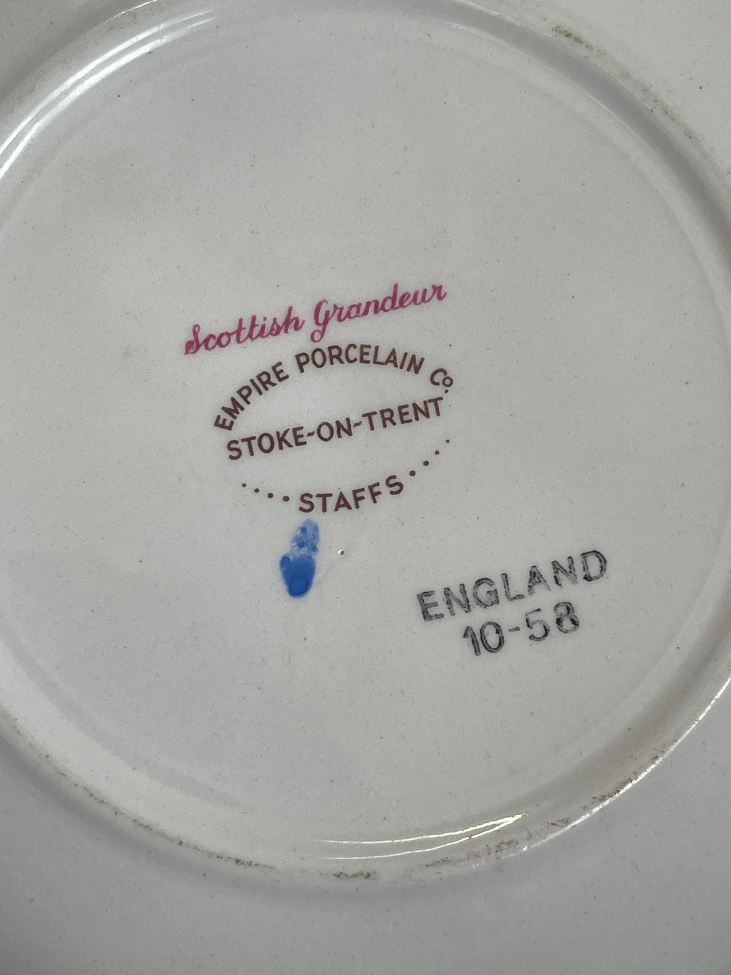 Vintage Empire Porcelain “Scottish Grandeur” Embossed Bowls – Set of 7 (c.1940s–50s)