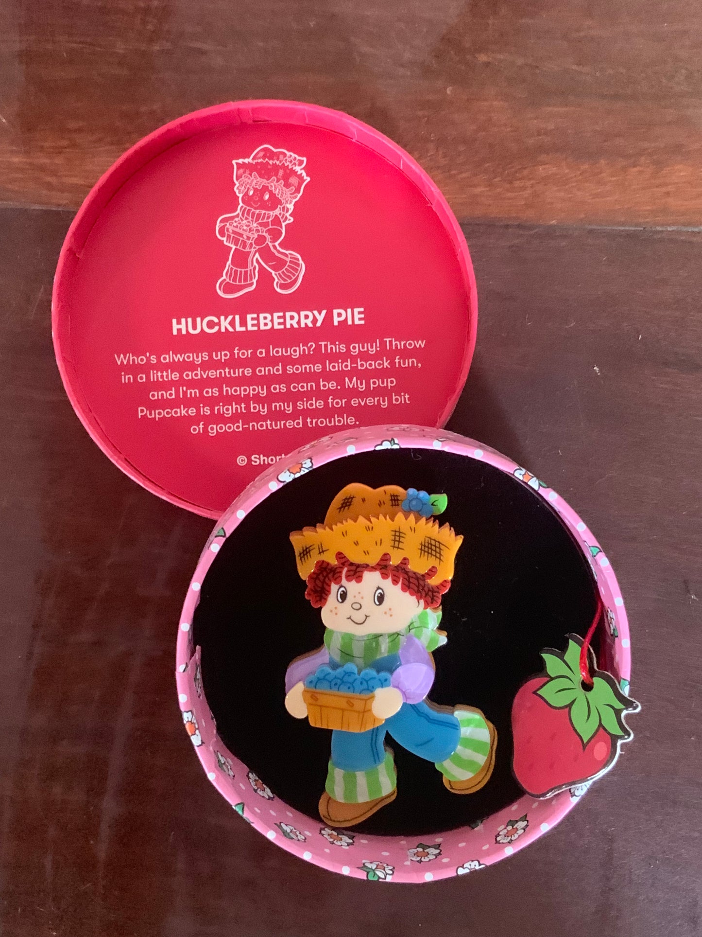 Erstwilder “Huckleberry Pie” Brooch – Strawberry Shortcake Collection (Boxed)